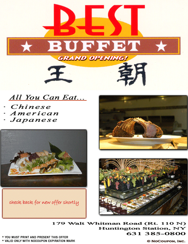 Best Buffet, Huntington, NY Specials