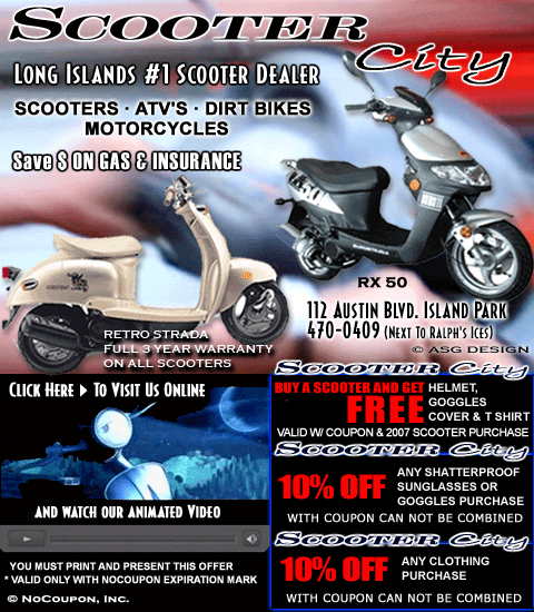 Scooter City, Island Park, NY Specials