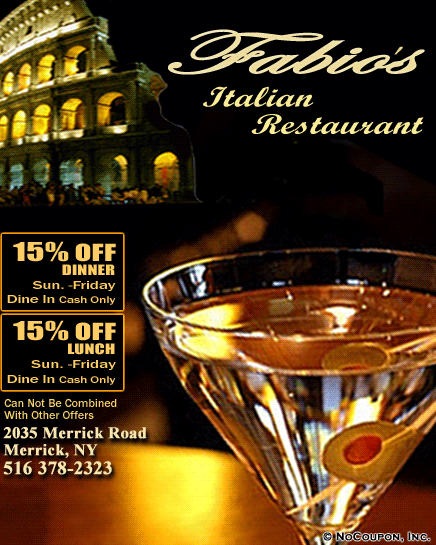 Fabio's, Merrick, NY Specials