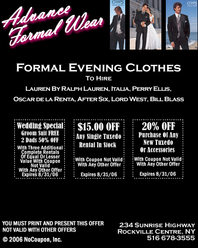 Advance Formal Wear Rockville Centre, New York
