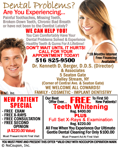 Dr. Kenneth D. Berger, D.D.S., Valley Stream, NY Specials