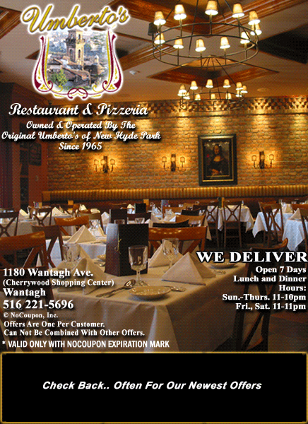 Umberto's Restaurant & Pizzeria, Wantagh, NY Specials